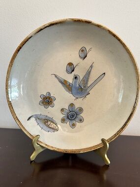 KEN EDWARDS Mexican TONALA POTTERY Stoneware 8.5" Plate Signed